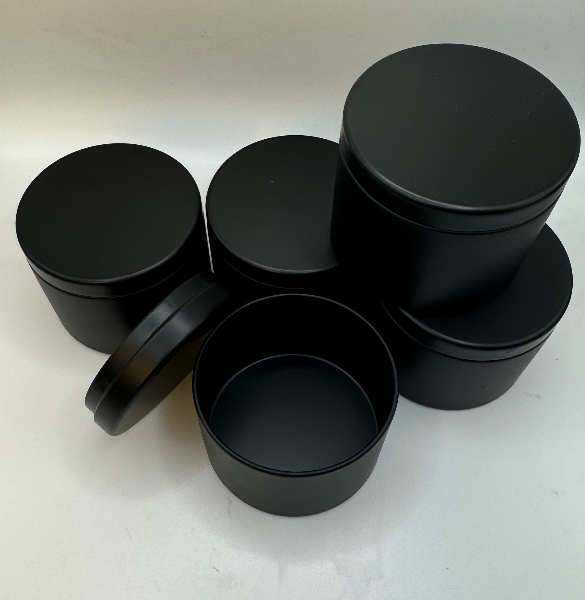 Matte black candle jars for DIY candle kit