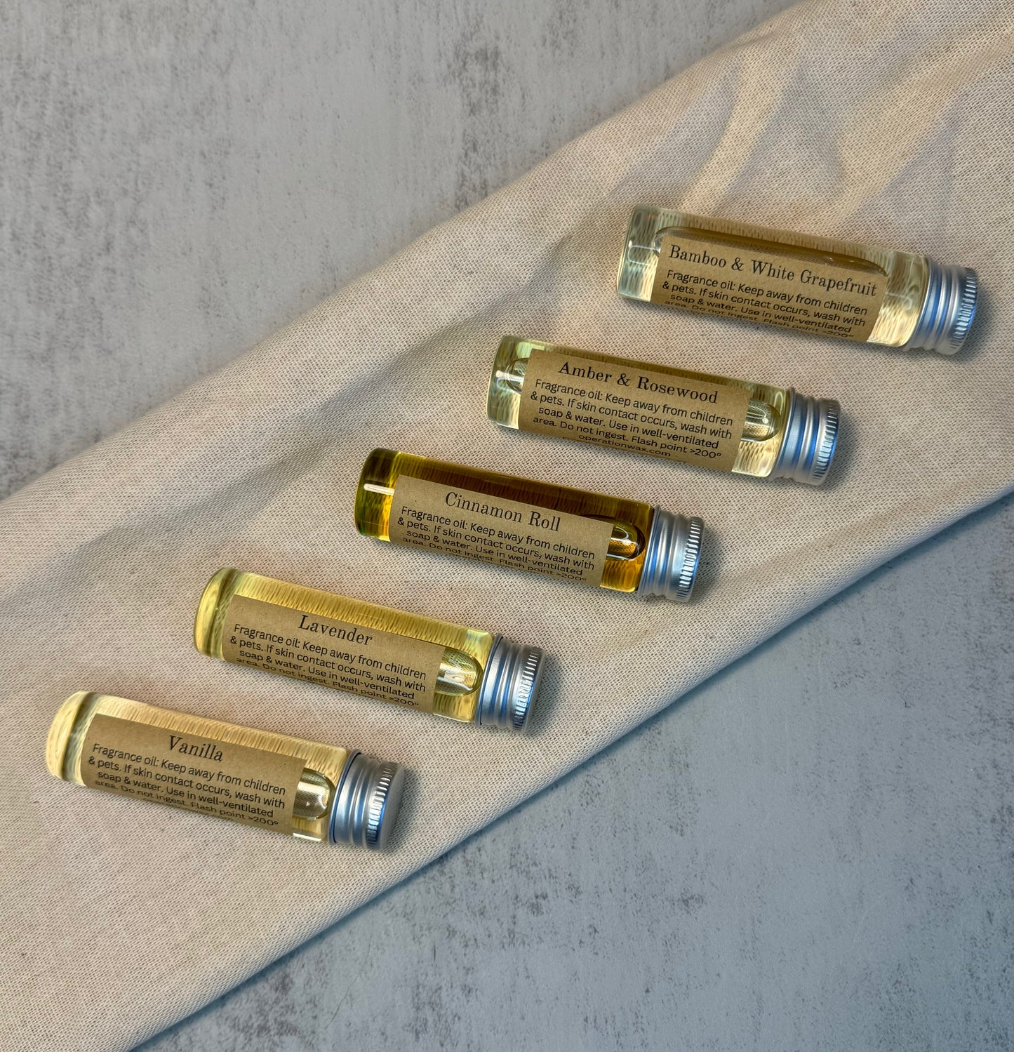 DIY Fragrances include lavender, vanilla, bamboo & white grapefruit, amber & rosewood, and cinnamon roll