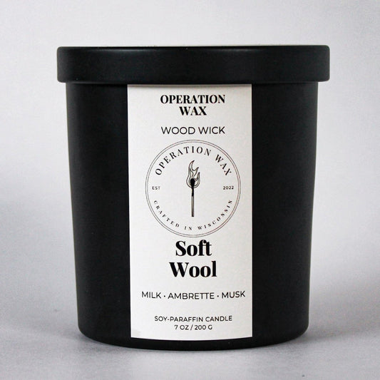Soft Wool Wood Wick Scented Candle - Operation Wax
