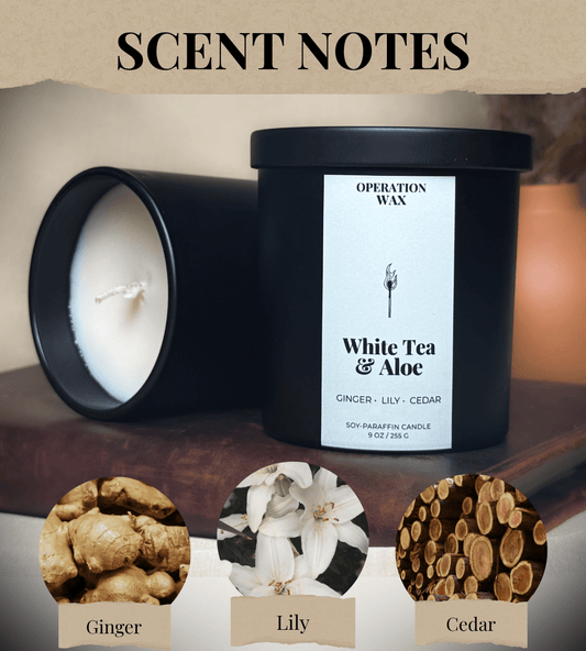 White Tea & Aloe - Cotton Wick Candle - Operation Wax