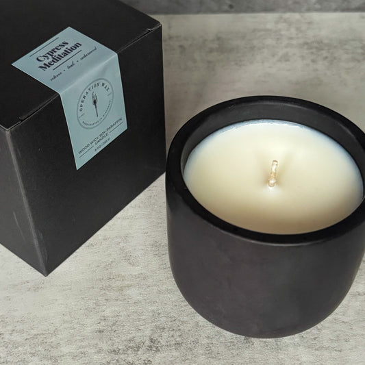 Cypress Meditation Scented Candle - Cement Jar, 9 oz