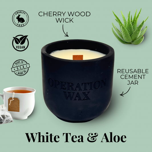 White Tea & Aloe Scented 9 oz Candle