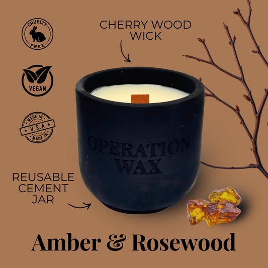Amber & Rosewood Scented 9 oz Candle