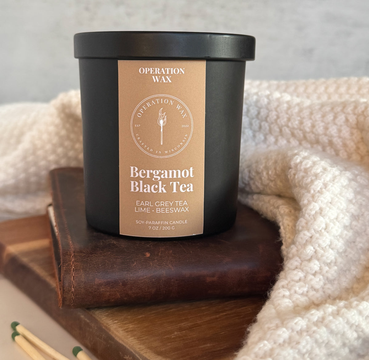 Bergamot Black Tea - Cotton Wick Scented Candle
