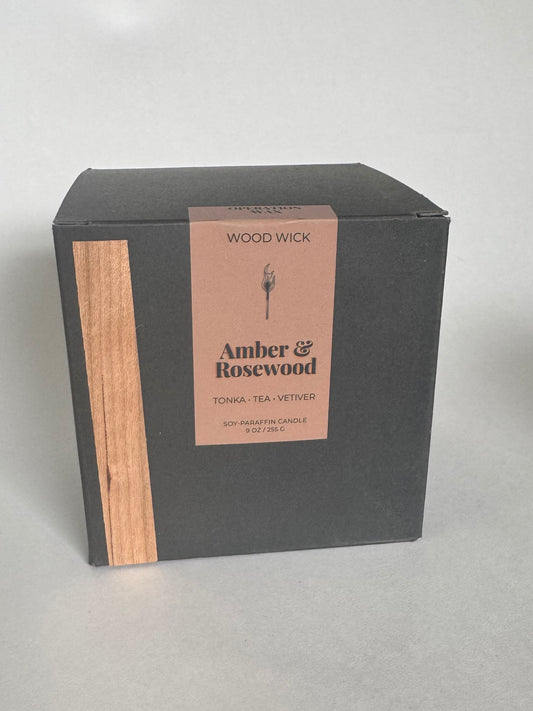 Amber & rosewood wood wick candle - Retired box