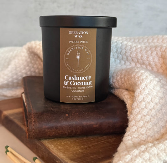 Cashmere & Coconut - Wood Wick Scented Candle