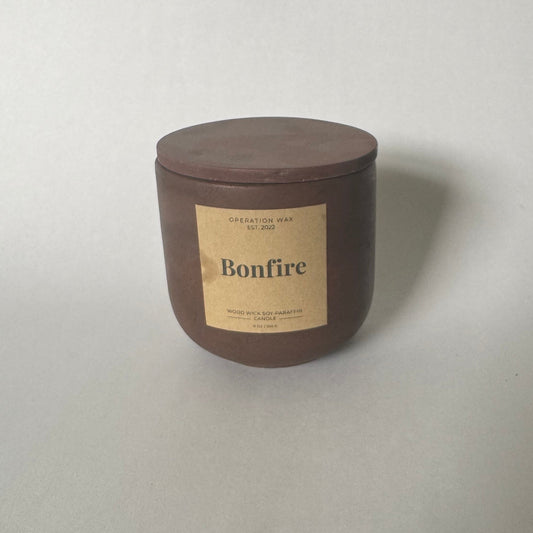 Bonfire wood wick candle - Discontinued Jar