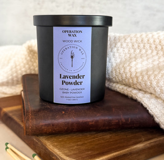 Lavender Powder Wood Wick Scented Candle