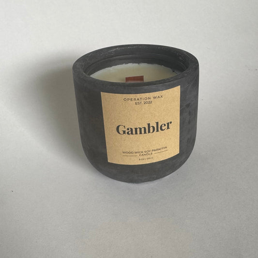 Gambler wood wick candle - discontinued scent