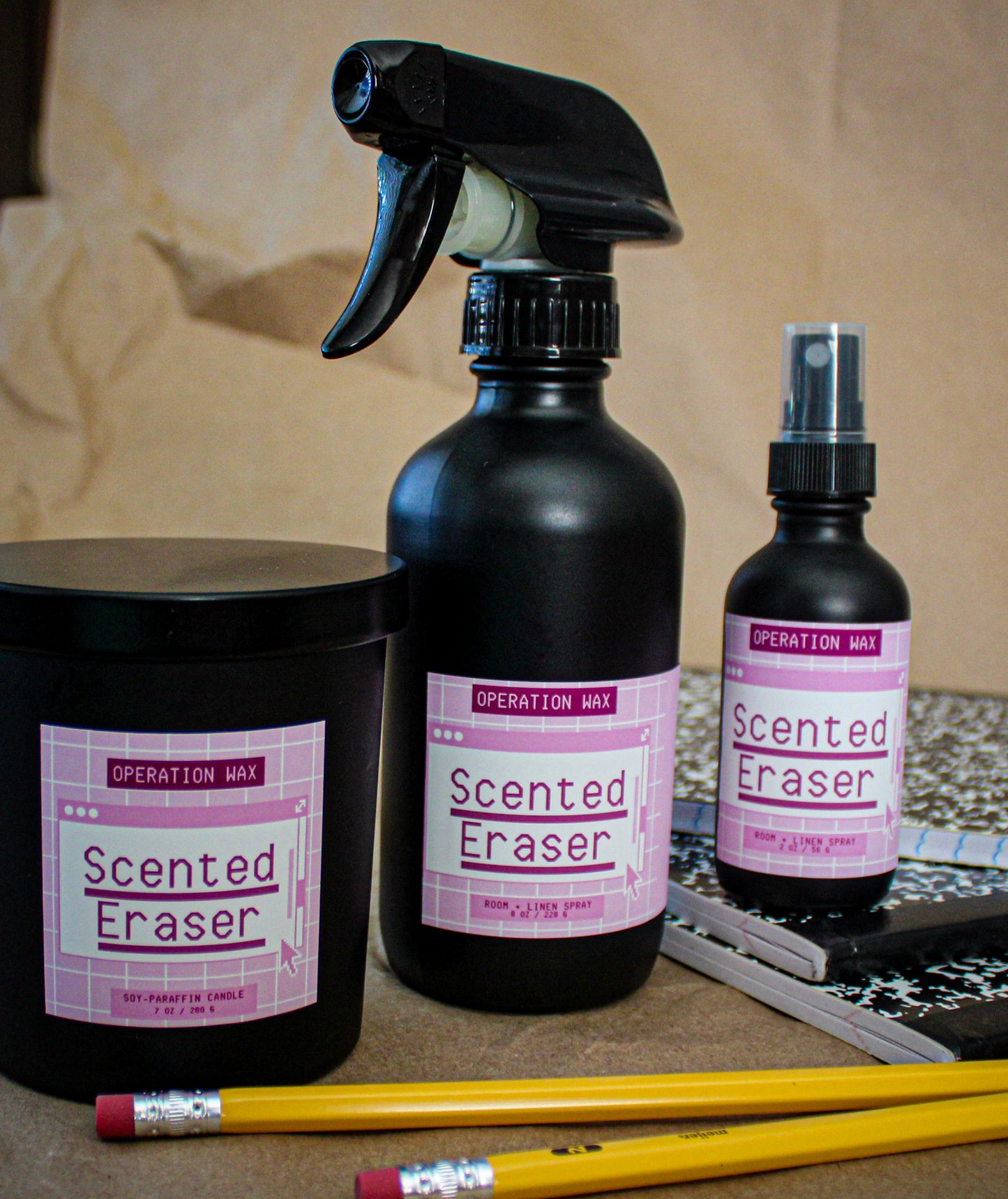Scented Eraser Room + Linen Spray