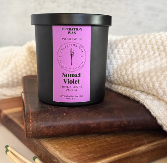 Sunset Violet - Wood Wick Scented Candle