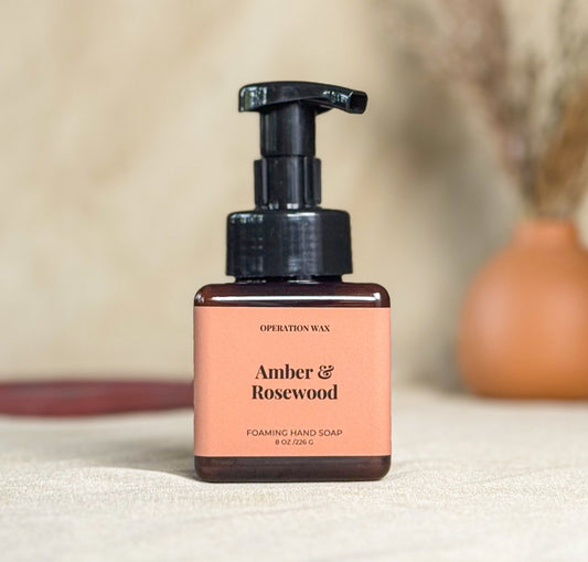Amber & Rosewood Foaming Hand Soap - Operation WaxOperation Wax