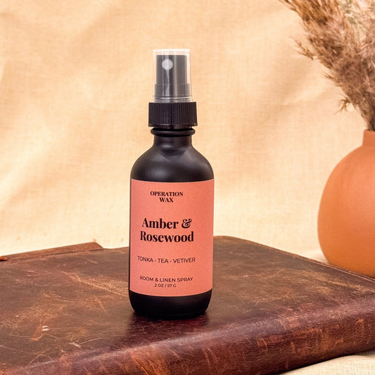 Amber & Rosewood Room + Linen Spray - Operation Wax