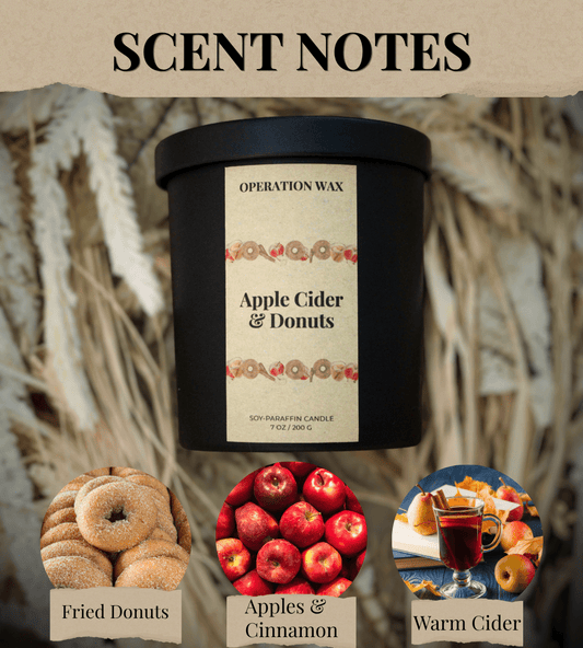 Apple Cider & Donuts - Cotton Wick Candle - Operation Wax