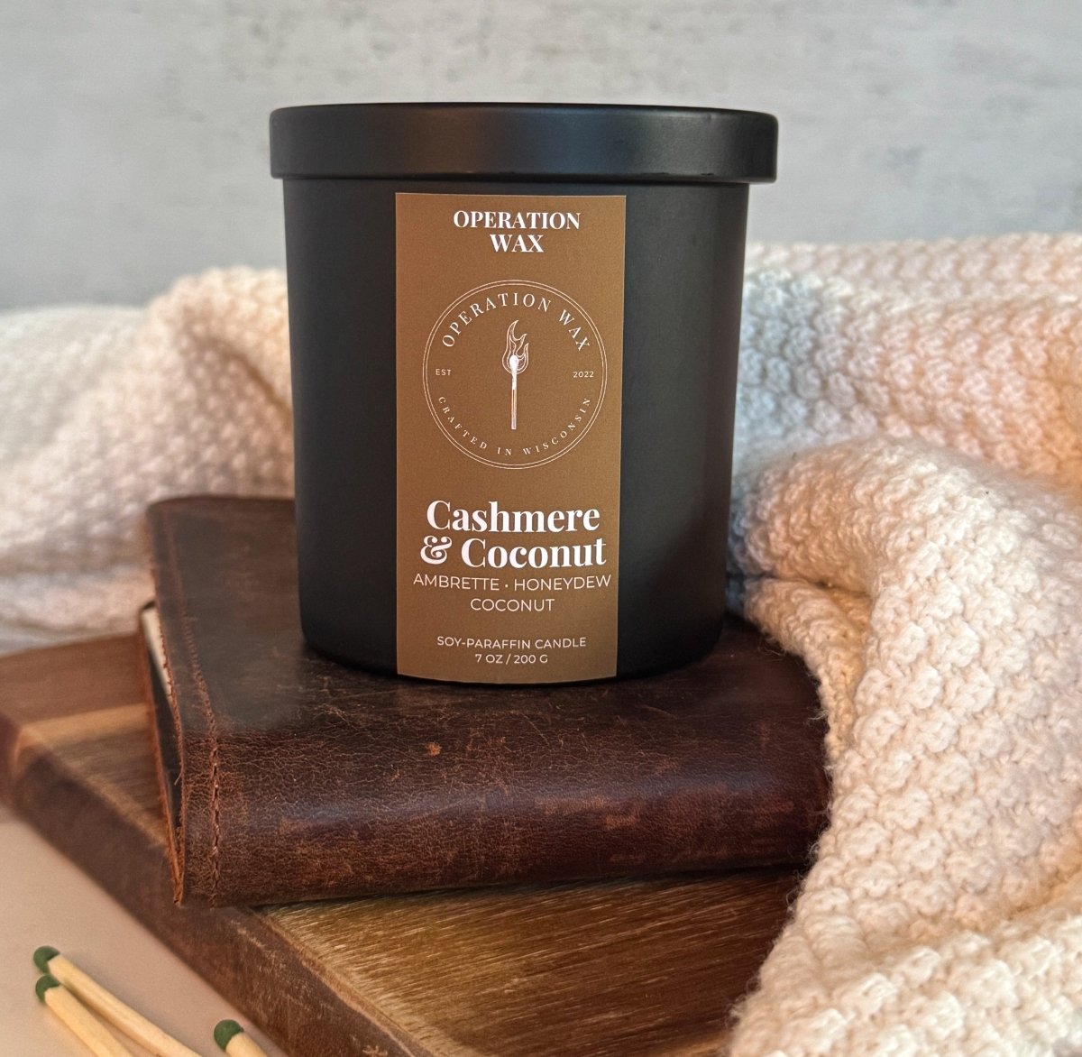 Cashmere & Coconut - Cotton Wick Scented Candle - Operation Wax