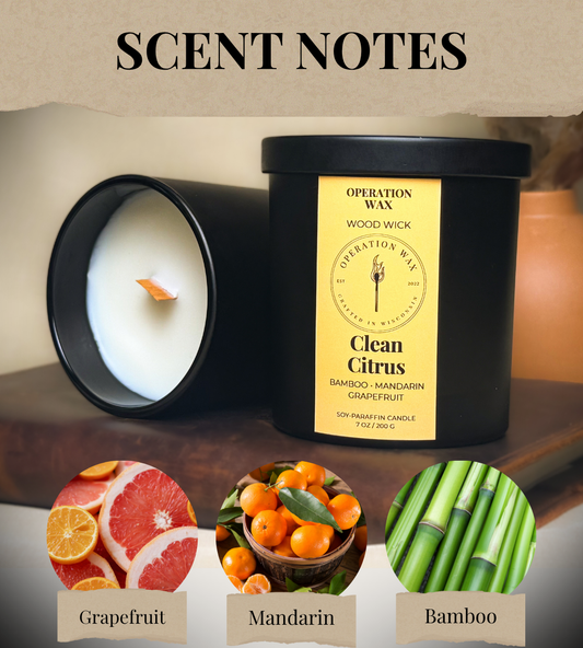 Clean Citrus - Wood Wick Candle