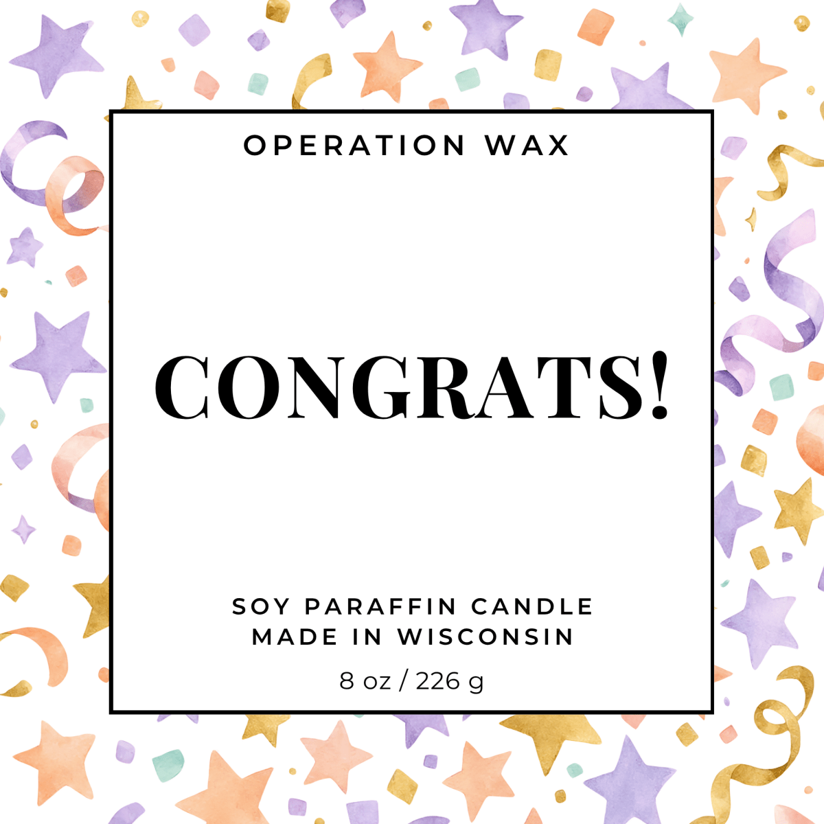 Congratulations Candle - Operation Wax