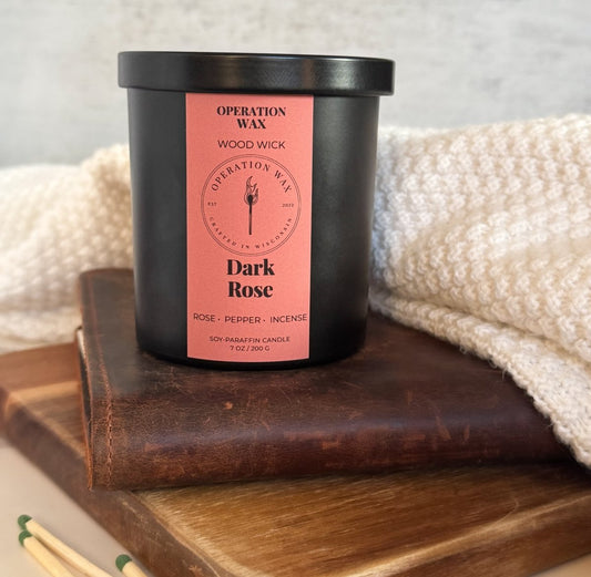 Dark Rose - Wood Wick Scented Candle - Operation Wax