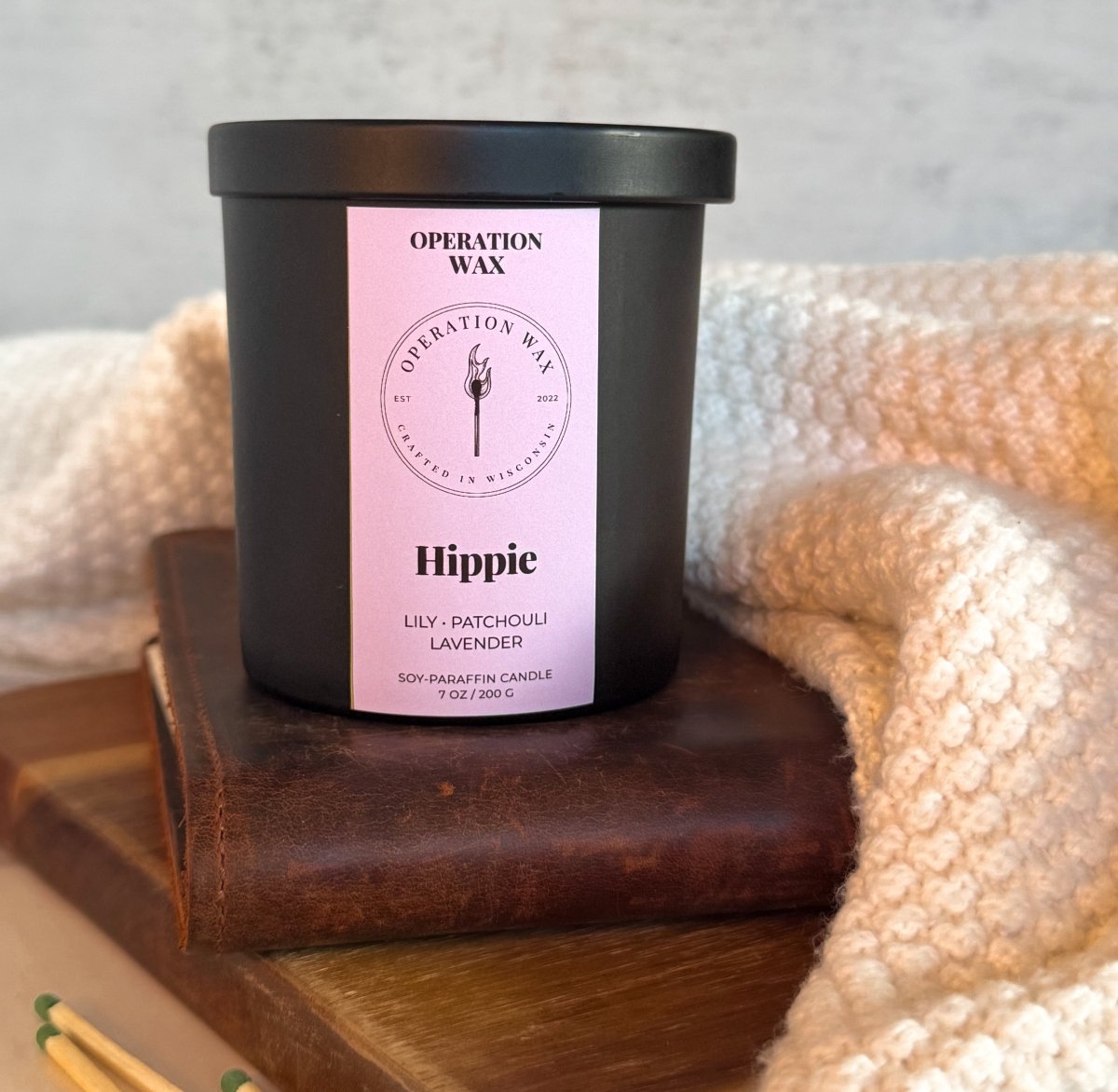 Hippie - Cotton Wick Scented Candle - Operation Wax