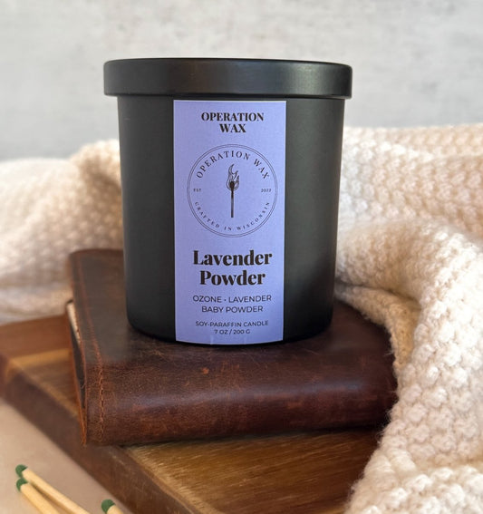 Lavender Powder Cotton Wick Scented Candle - Operation Wax