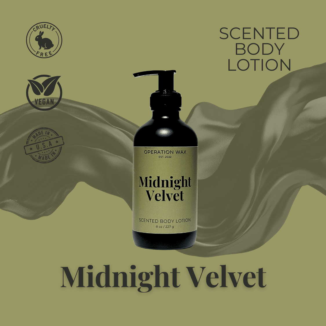 Midnight Velvet Scented Body Lotion 8oz - Operation Wax