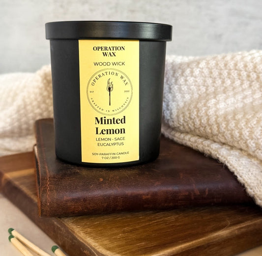 Minted Lemon - Wood Wick Scented Candle - Operation Wax
