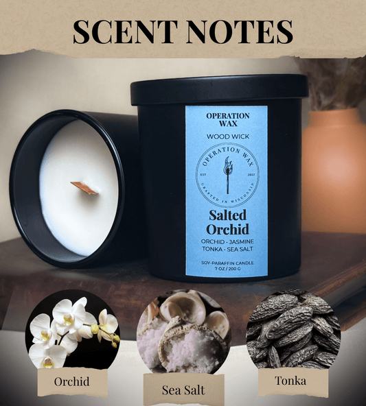 Salted Orchid - Wood Wick Candle - Operation Wax