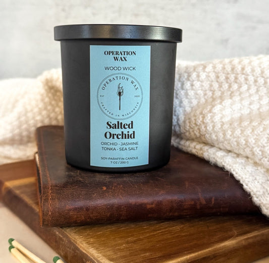 Salted Orchid - Wood Wick Scented Candle - Operation Wax