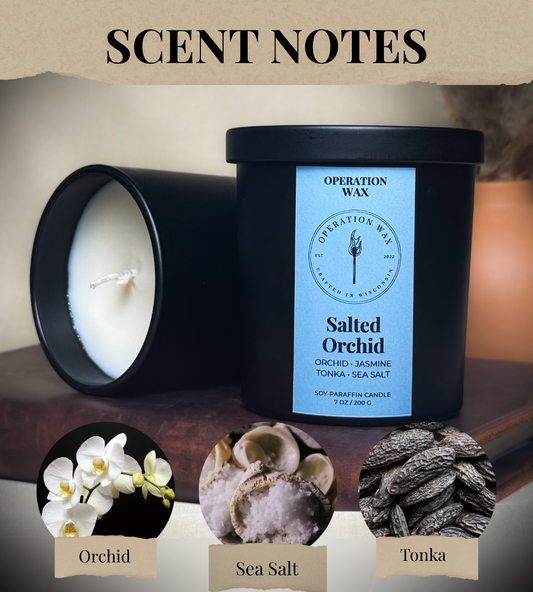 Salted Orchid - Wood Wick  Candle