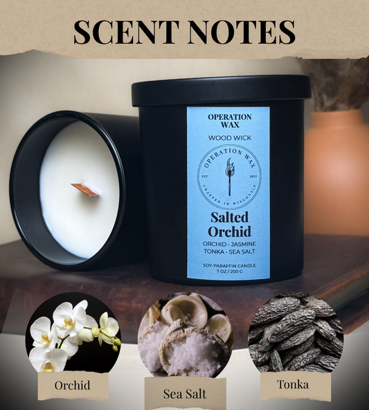 Salted Orchid - Wood Wick  Candle
