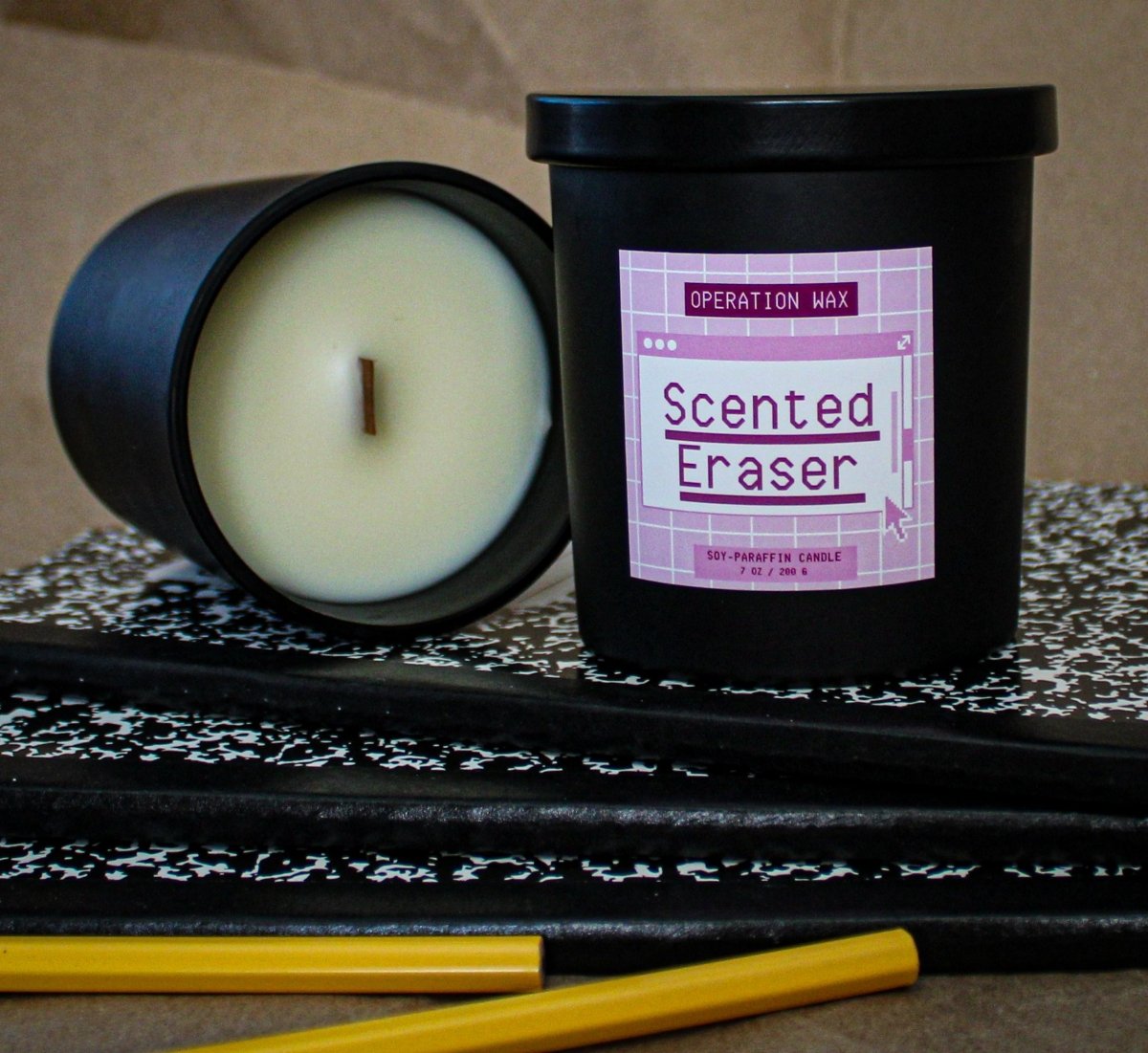 Scented Eraser - Wood Wick Candle - Operation Wax