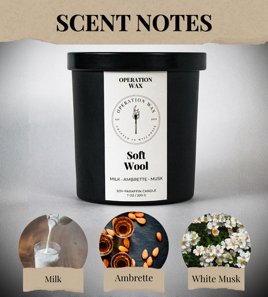 Soft Wool Wood Wick Scented Candle