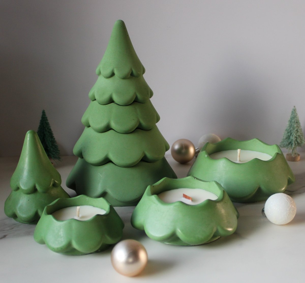 Stacking Christmas Tree Candle Jars (Set of 6 Empty Trees) - Operation Wax
