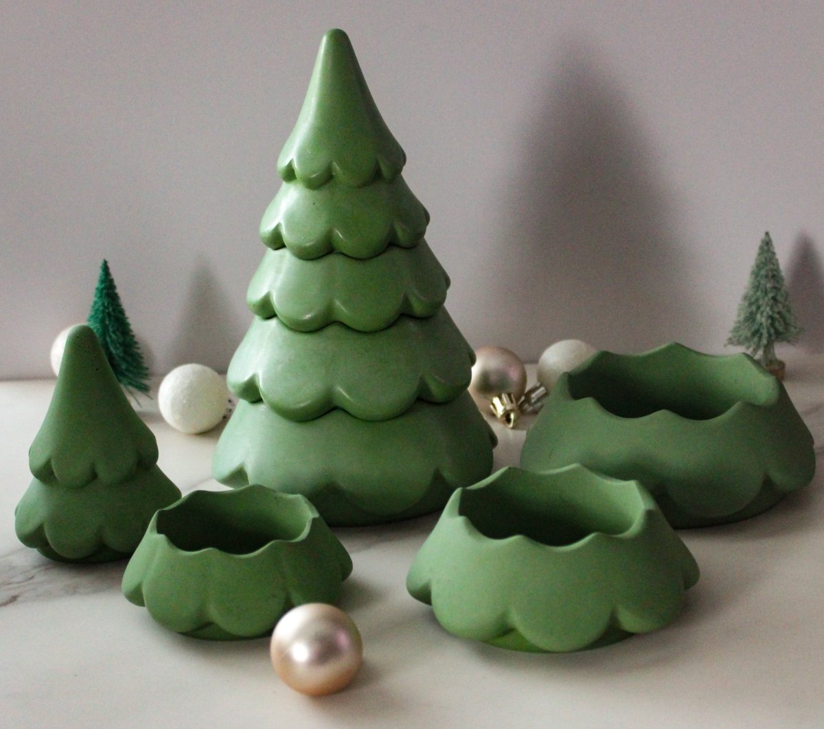 Stacking Christmas Tree Candle Jars (Set of 6 Empty Trees) - Operation Wax