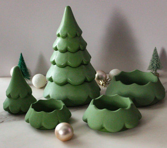Stacking Christmas Tree Candle Jars (Set of 6 Empty Trees) - Operation Wax