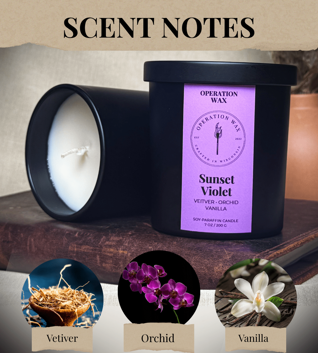 Sunset Violet - Cotton Wick Candle - Operation Wax