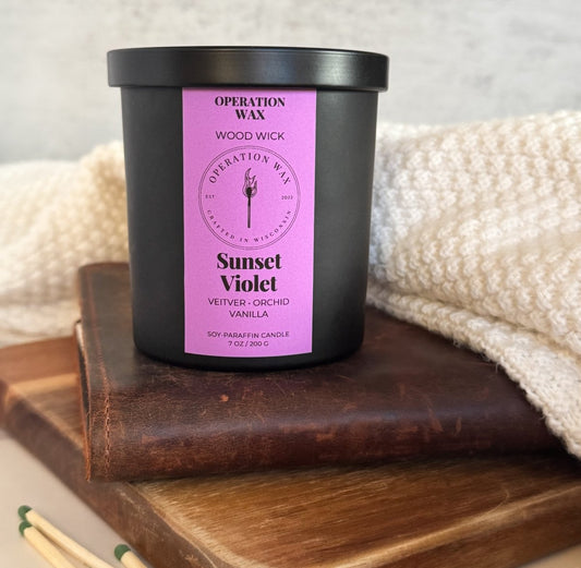 Sunset Violet - Wood Wick Scented Candle - Operation Wax