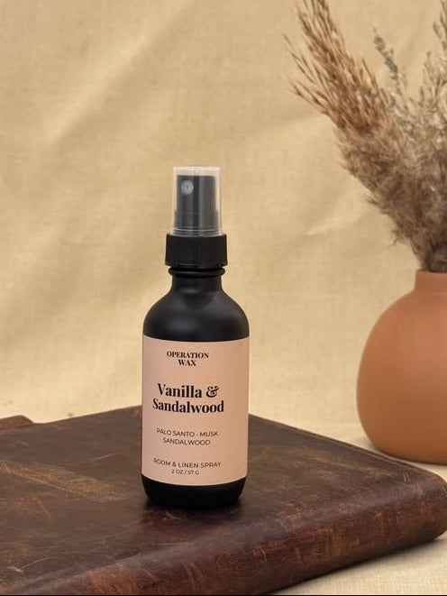Vanilla & Sandalwood Room + Linen Spray - Operation Wax