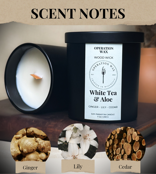 White Tea & Aloe - Wood Wick Candle