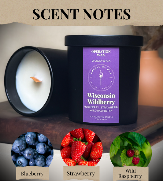 Wisconsin Wildberry - Wood Wick Candle