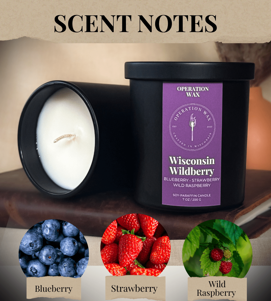 Wisconsin Wildberry - Cotton Wick Candle - Operation Wax
